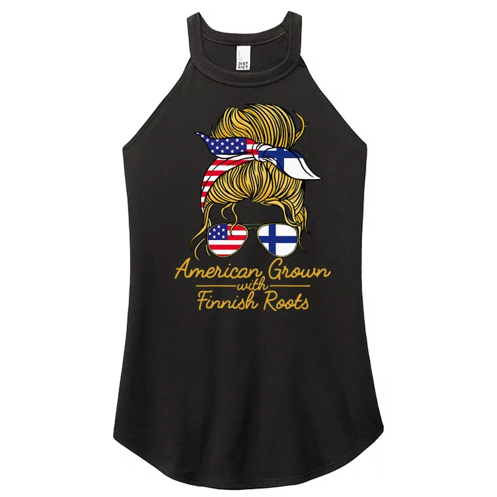 American Grown With Finnish Roots Finland And Usa Flag Women’s Perfect Tri Rocker Tank