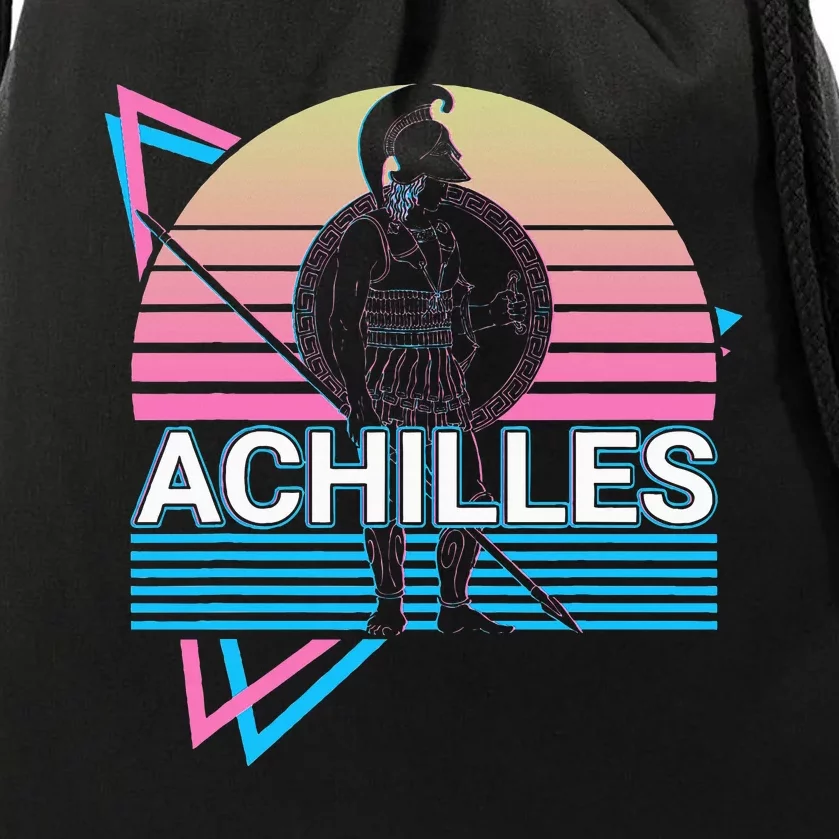 Achilles Greek Warrior Ancient Greek Mythology Retro Drawstring Bag