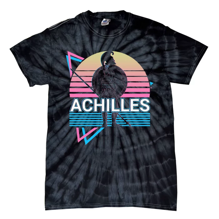 Achilles Greek Warrior Ancient Greek Mythology Retro Tie-Dye T-Shirt