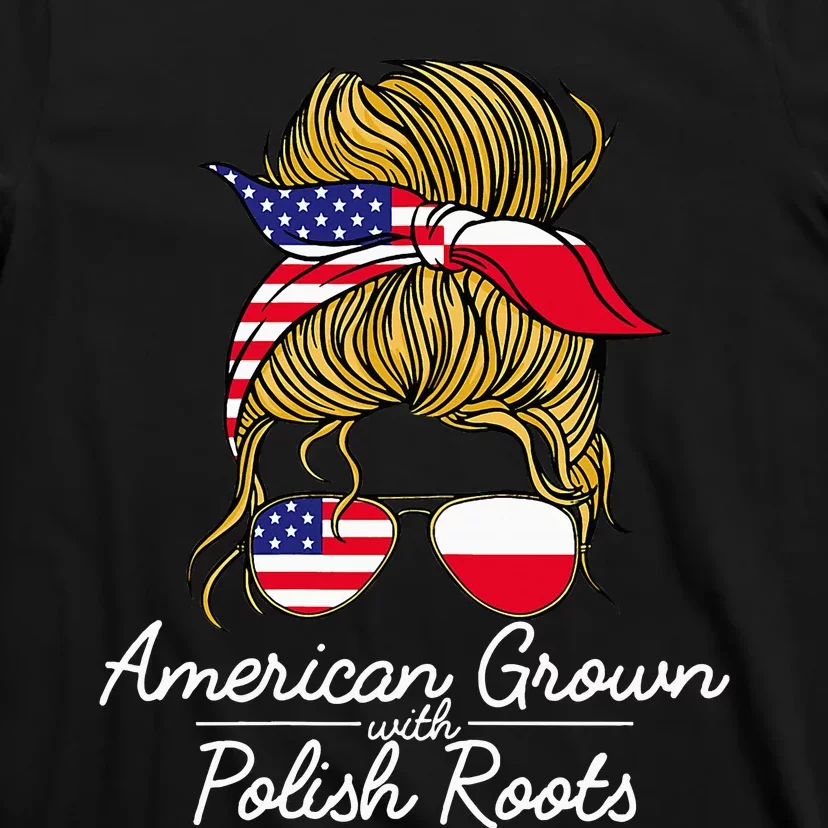 American Grown With Polish Roots Poland And Usa Flag T-Shirt