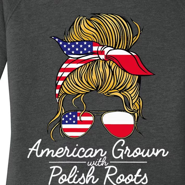 American Grown With Polish Roots Poland And Usa Flag Women's Perfect Tri Tunic Long Sleeve Shirt