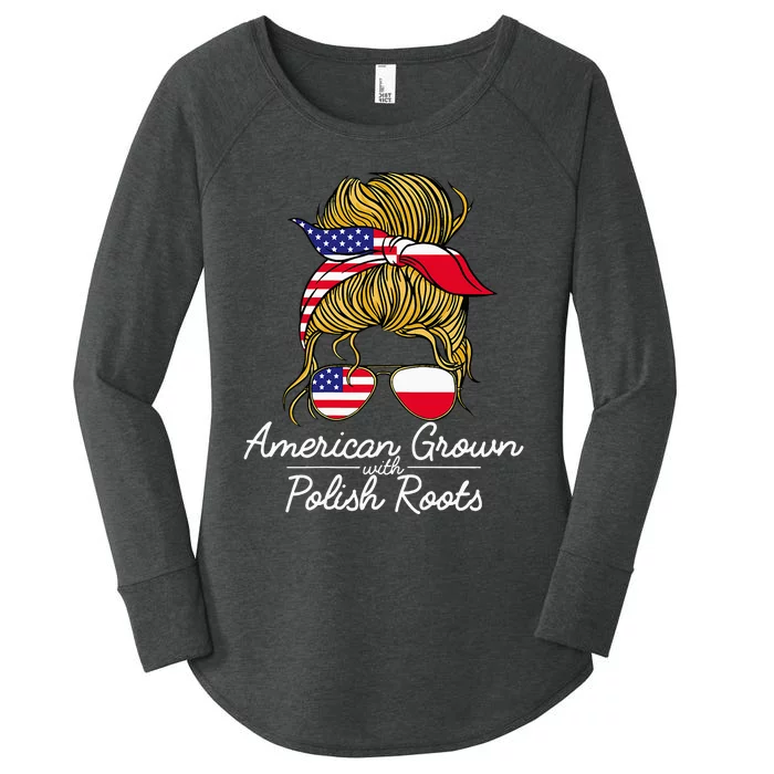 American Grown With Polish Roots Poland And Usa Flag Women's Perfect Tri Tunic Long Sleeve Shirt