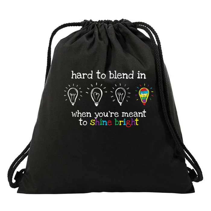 Autistic Gifts Women Colorful Autism Awareness Drawstring Bag