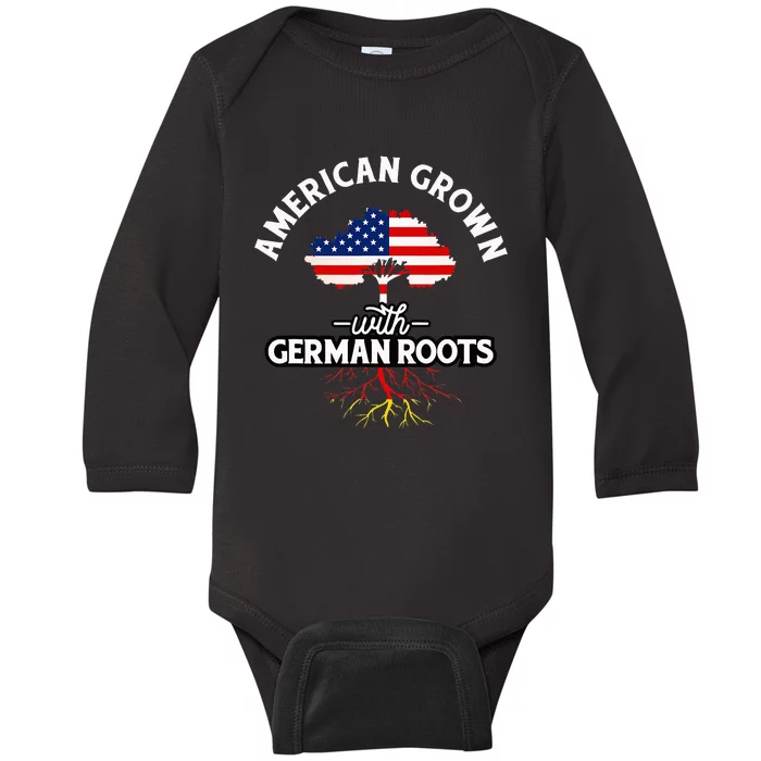 American Grown with German Roots German Heritage Germany Baby Long Sleeve Bodysuit