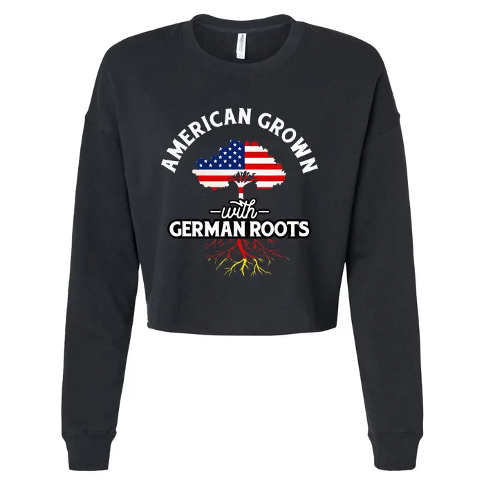 American Grown with German Roots German Heritage Germany Cropped Pullover Crew