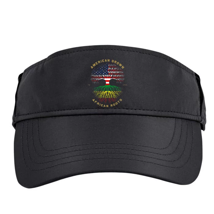 American Grown With African Roots Tree USA Flag Unique Adult Drive Performance Visor