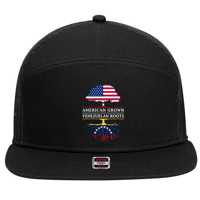 American Grown With Venezuelan Roots 7 Panel Mesh Trucker Snapback Hat