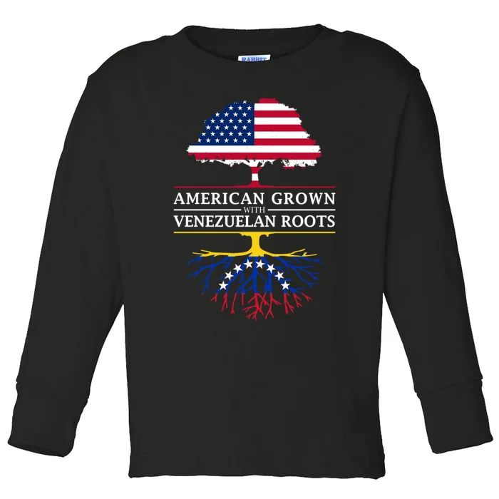 American Grown With Venezuelan Roots Toddler Long Sleeve Shirt