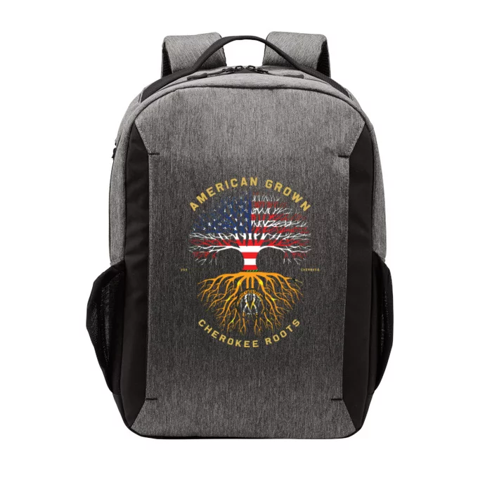 American Grown With Cherokee Roots Tree USA Flag Vector Backpack