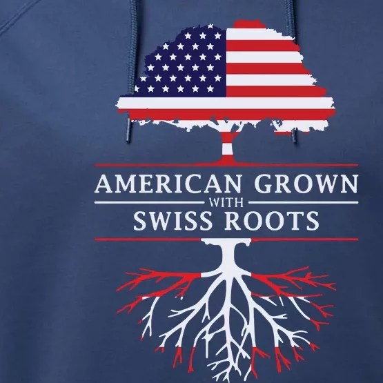 American Grown With Swiss Roots Switzerlan Performance Fleece Hoodie