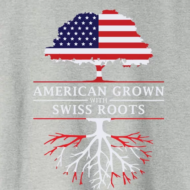 American Grown With Swiss Roots Switzerlan Women's Crop Top Tee