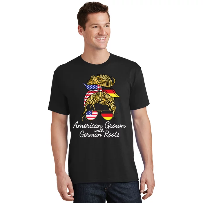 American Grown With German Roots Germany And USA Flag T-Shirt