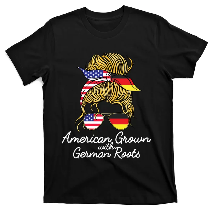 American Grown With German Roots Germany And USA Flag T-Shirt