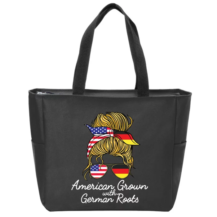 American Grown With German Roots Germany And USA Flag Zip Tote Bag