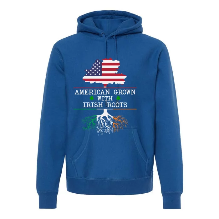 American Grown With Irish Roots St Patricks Day Gift Premium Hoodie