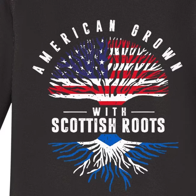 American Grown With Scottish Roots Scotland Baby Long Sleeve Bodysuit