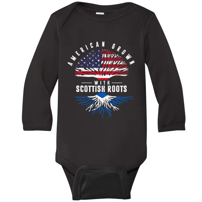 American Grown With Scottish Roots Scotland Baby Long Sleeve Bodysuit