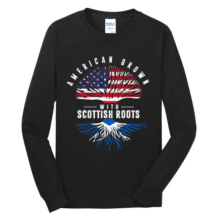 American Grown With Scottish Roots Scotland Tall Long Sleeve T-Shirt