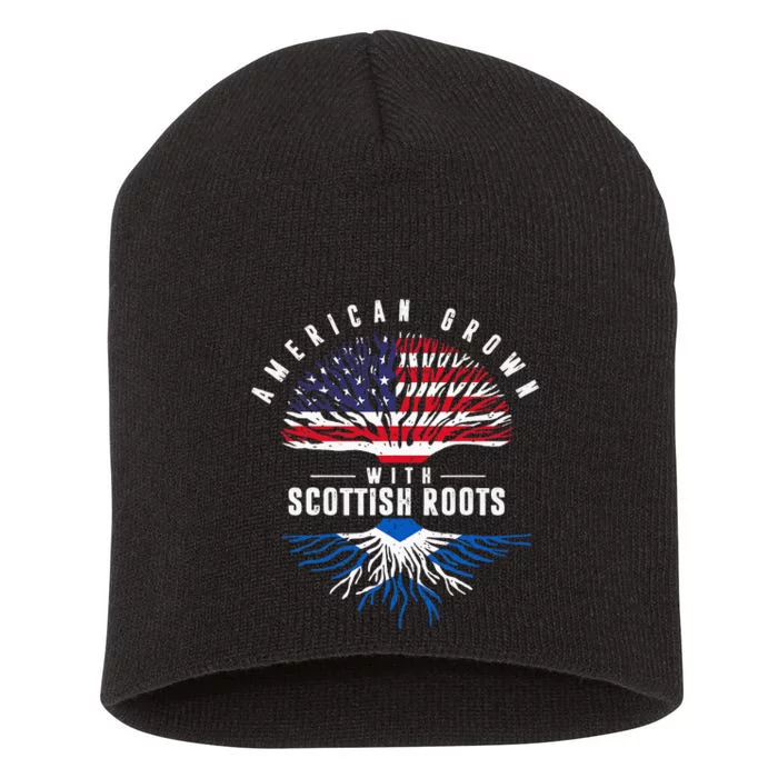 American Grown With Scottish Roots Scotland Short Acrylic Beanie