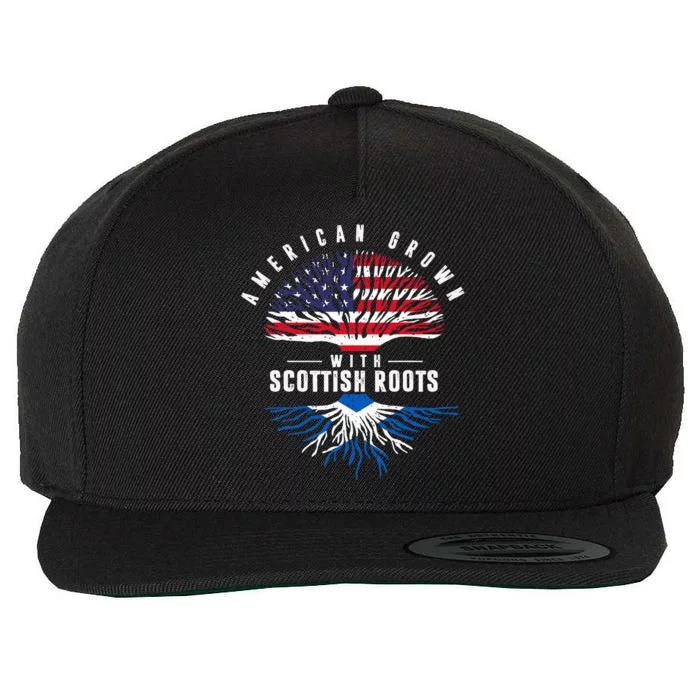 American Grown With Scottish Roots Scotland Wool Snapback Cap