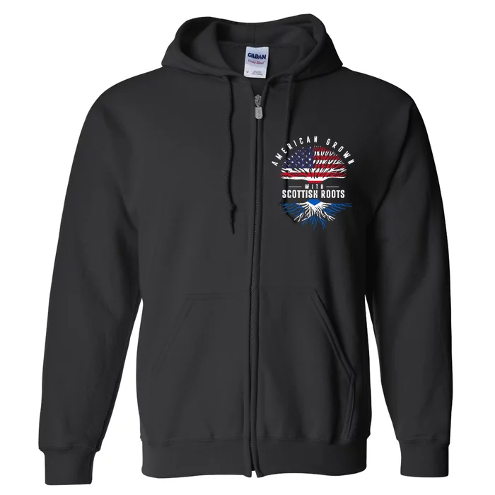 American Grown With Scottish Roots Scotland Full Zip Hoodie