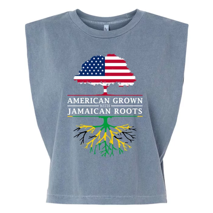 American Grown With Jamaican Roots Gift Jamaica Funny Gift Garment-Dyed Women's Muscle Tee