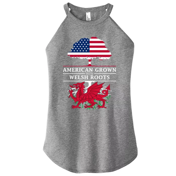 American Grown With Welsh Roots Wales Gift Women’s Perfect Tri Rocker Tank