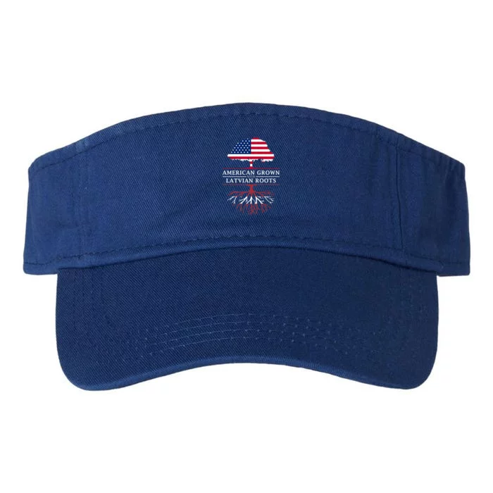 American Grown With Latvian Roots Gift Latvia Gift Valucap Bio-Washed Visor