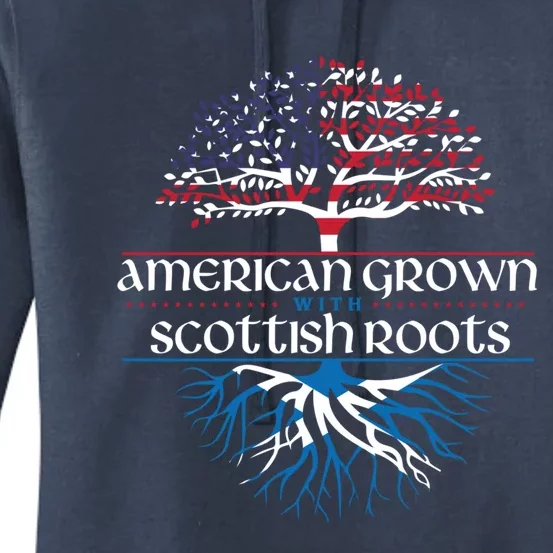 American Grown With Scottish Roots Funny Gift Scotland Pride Heritage Great Gift Women's Pullover Hoodie