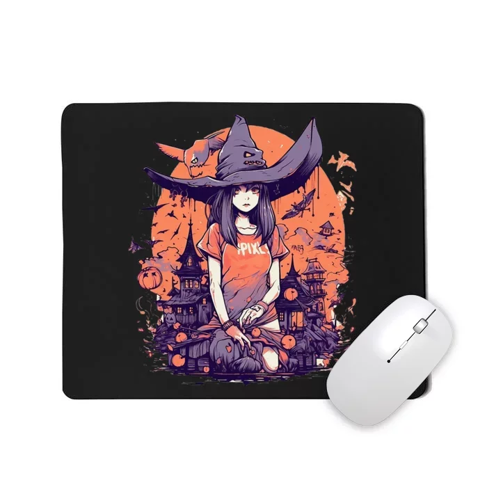 Anime Girl Witch Hat Halloween Costume Otaku Women Kids Mousepad