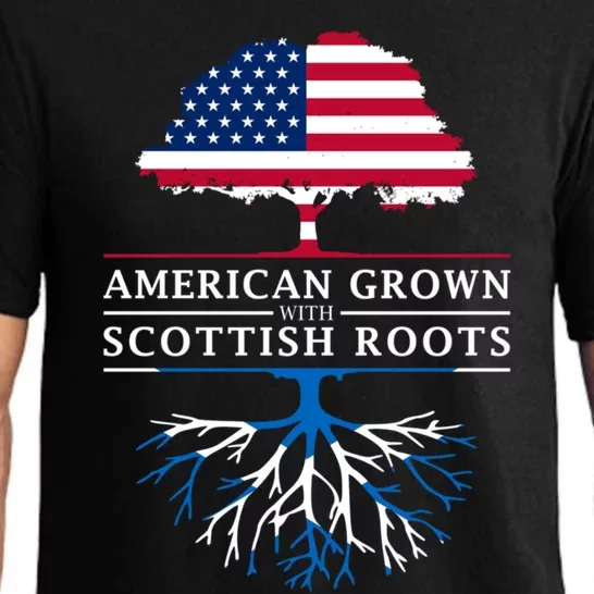 American Grown With Scottish Roots Gift Scotland Gift Pajama Set