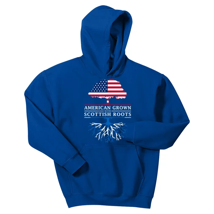 American Grown With Scottish Roots Gift Scotland Gift Kids Hoodie