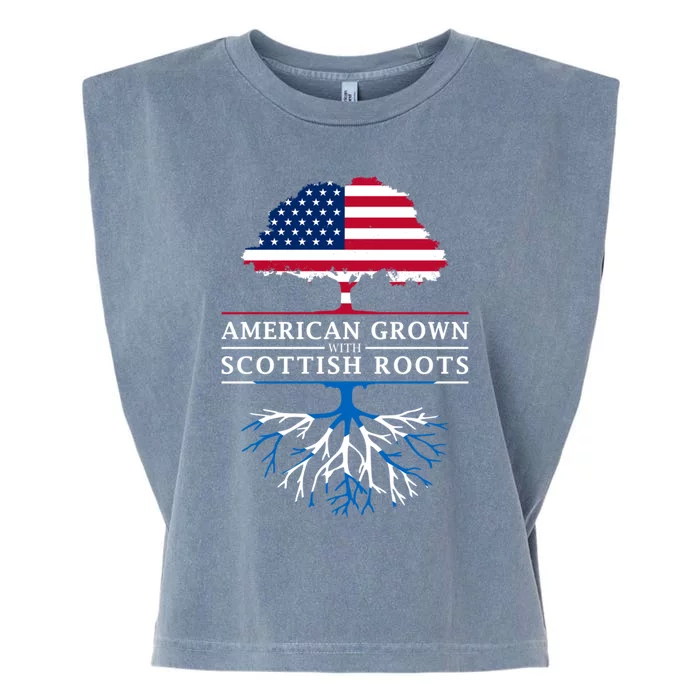 American Grown With Scottish Roots Gift Scotland Gift Garment-Dyed Women's Muscle Tee