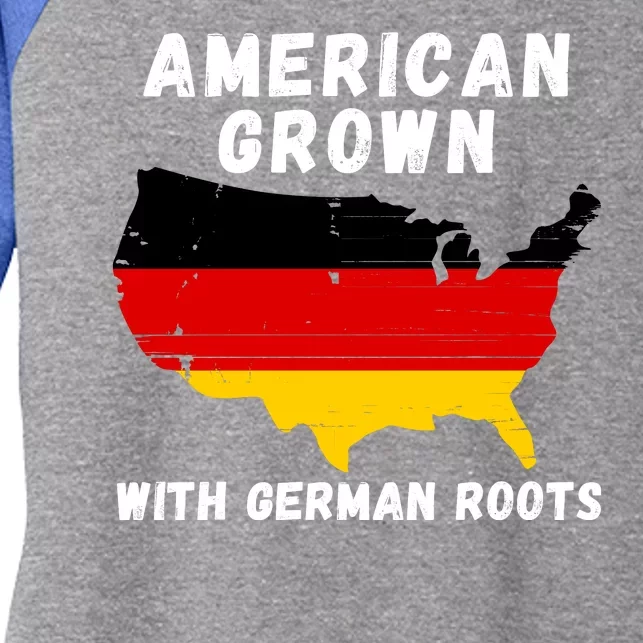 American Grown With German Roots, Germany Pride Germany USA Women's Tri-Blend 3/4-Sleeve Raglan Shirt