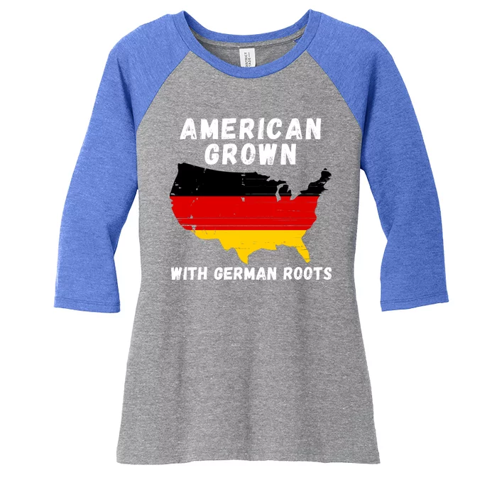 American Grown With German Roots, Germany Pride Germany USA Women's Tri-Blend 3/4-Sleeve Raglan Shirt