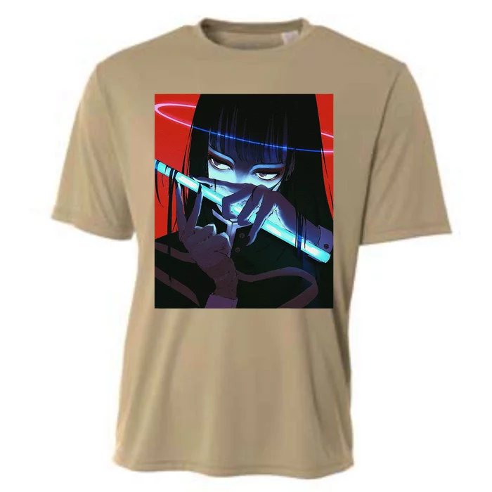 Anime Girl Waifu Aesthetic Japanese Otaku Cooling Performance Crew T-Shirt