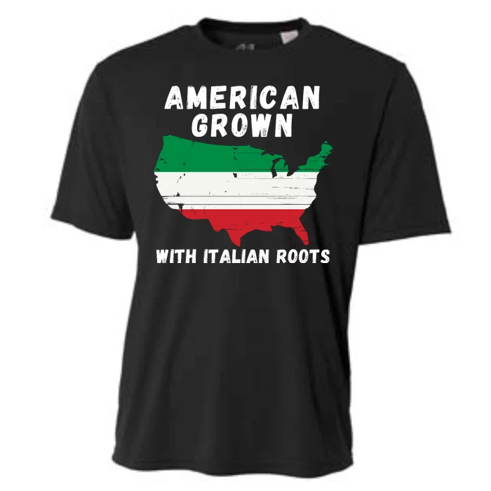 American Grown With Italian Roots, Italian Pride Italian USA Cooling Performance Crew T-Shirt