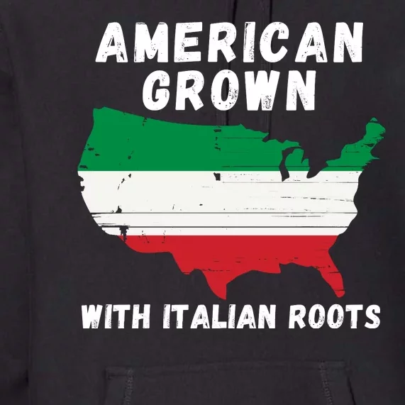 American Grown With Italian Roots, Italian Pride Italian USA Premium Hoodie