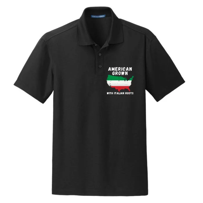 American Grown With Italian Roots, Italian Pride Italian USA Dry Zone Grid Performance Polo