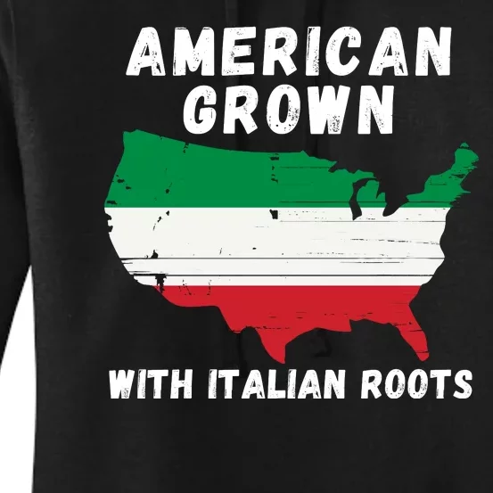 American Grown With Italian Roots, Italian Pride Italian USA Women's Pullover Hoodie