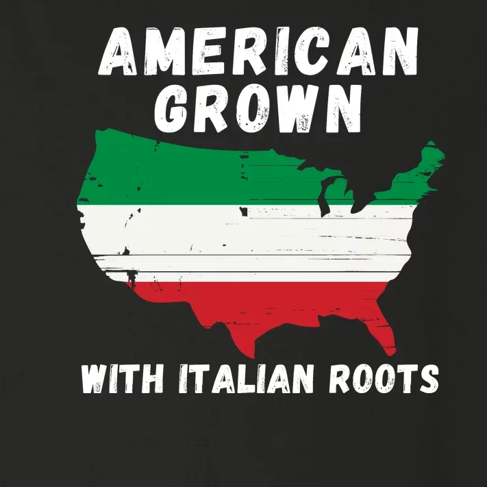 American Grown With Italian Roots, Italian Pride Italian USA Toddler Long Sleeve Shirt