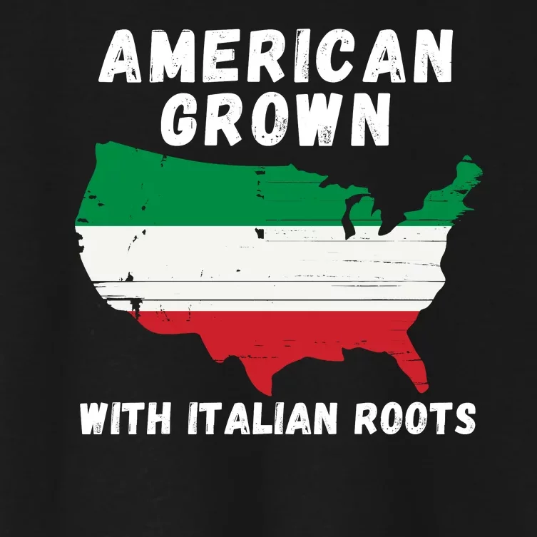 American Grown With Italian Roots, Italian Pride Italian USA Women's Crop Top Tee