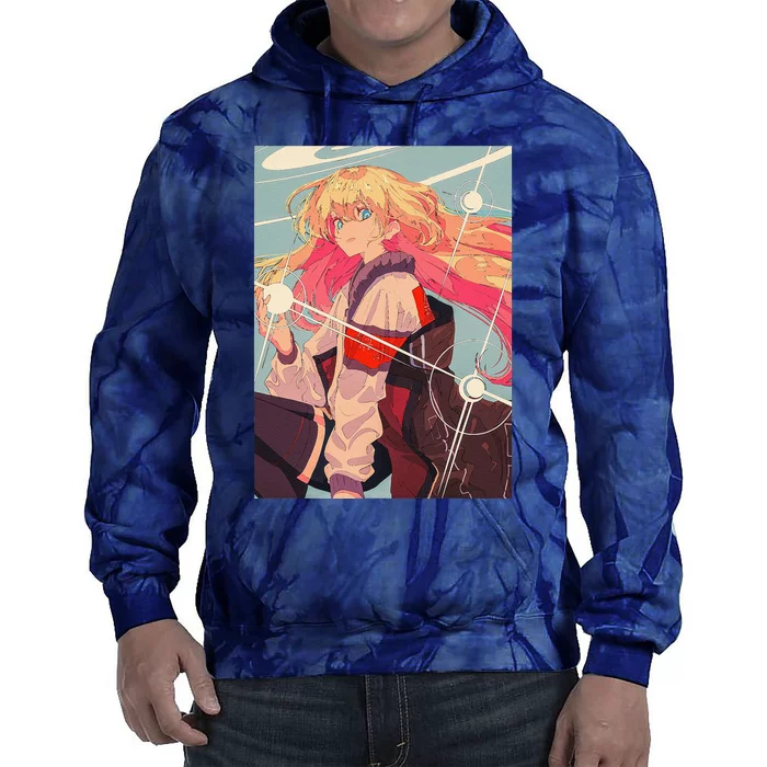 Anime Girl Waifu Japanese Retro 90s Lofi Aesthetic Otaku Tie Dye Hoodie