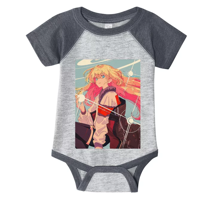 Anime Girl Waifu Japanese Retro 90s Lofi Aesthetic Otaku Infant Baby Jersey Bodysuit