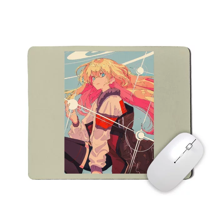 Anime Girl Waifu Japanese Retro 90s Lofi Aesthetic Otaku Mousepad