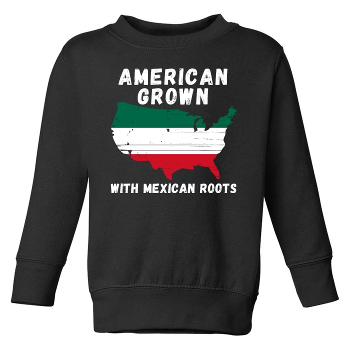 American Grown With Mexican Roots, Mexican Pride Mexican USA Toddler Sweatshirt