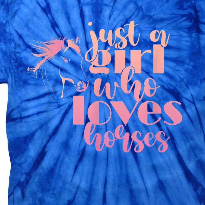 A Girl Who Loves Horses A Horse Lover Gift Girls' Youth Gift Tie-Dye T-Shirt