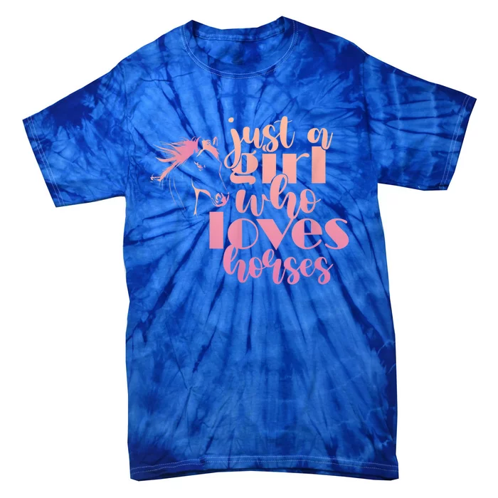 A Girl Who Loves Horses A Horse Lover Gift Girls' Youth Gift Tie-Dye T-Shirt