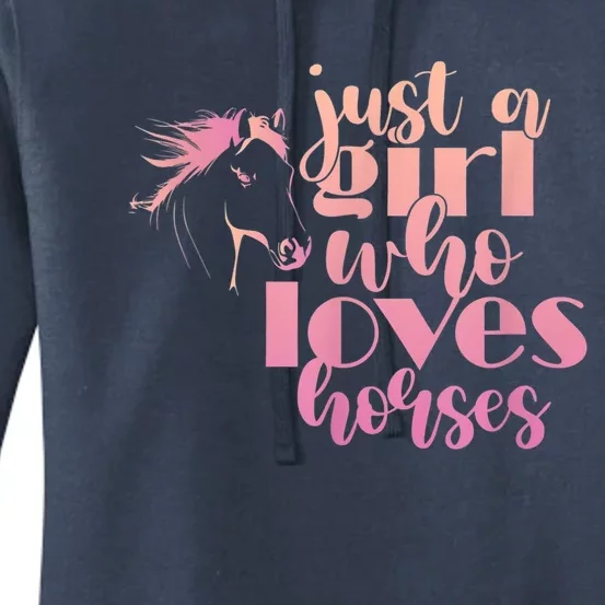 A Girl Who Loves Horses A Horse Lover Gift Girls' Youth Gift Women's Pullover Hoodie