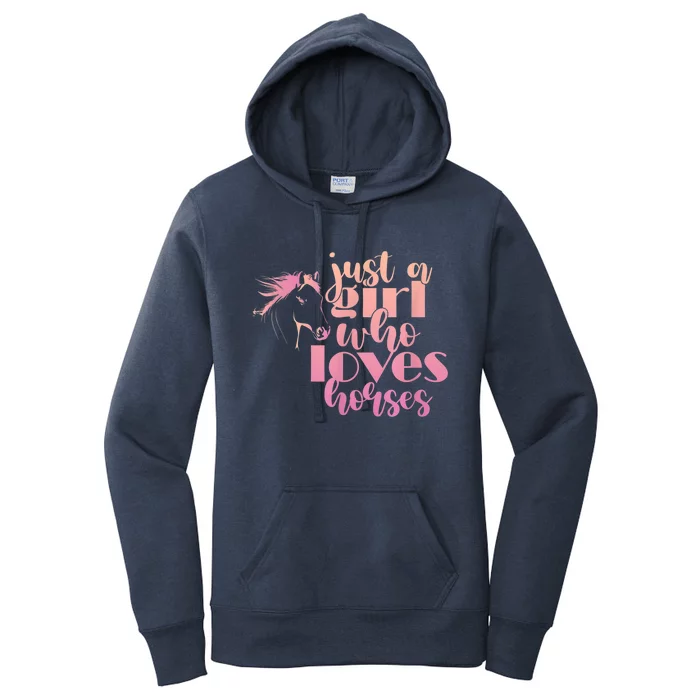 A Girl Who Loves Horses A Horse Lover Gift Girls' Youth Gift Women's Pullover Hoodie